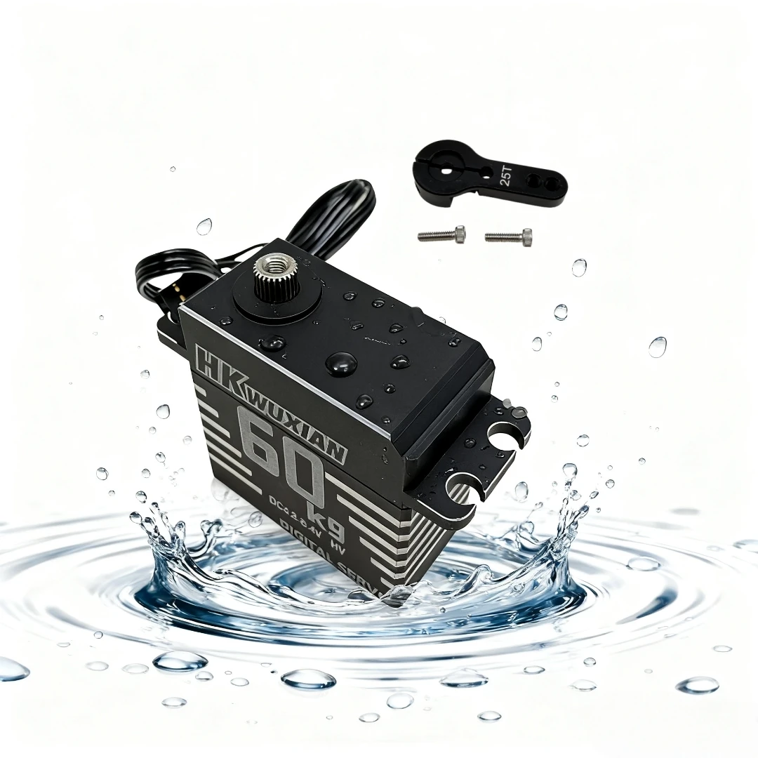 Servo sem escova de 60KG servo à prova d'água servo de alto torque com engrenagens totalmente metálicas, adequado para carros rastreados RC ou robôs DIY.