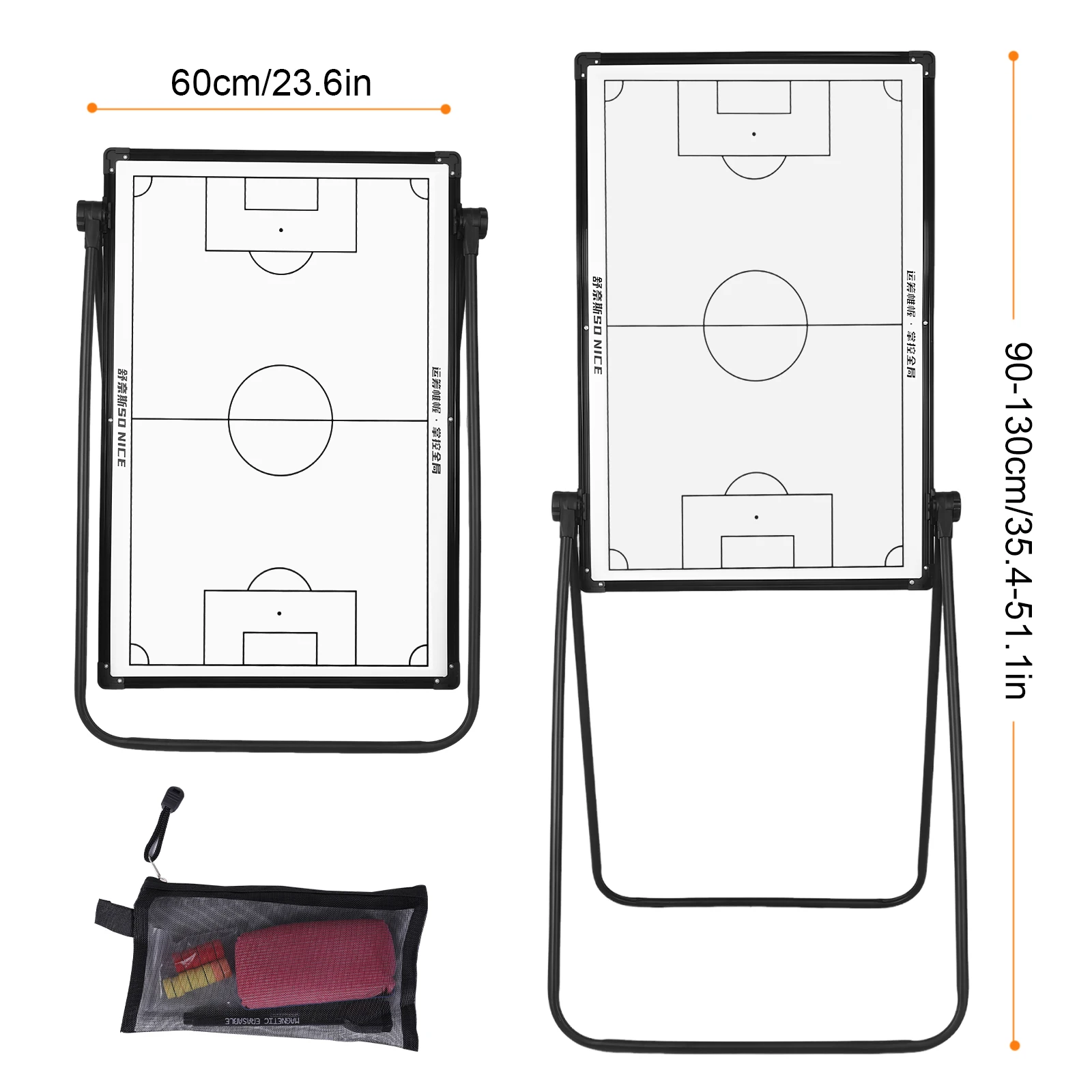 35inx24in prancheta magnética dos treinadores de futebol prancheta tática portátil com marcadores magnéticos caneta borracha com suporte ajustável
