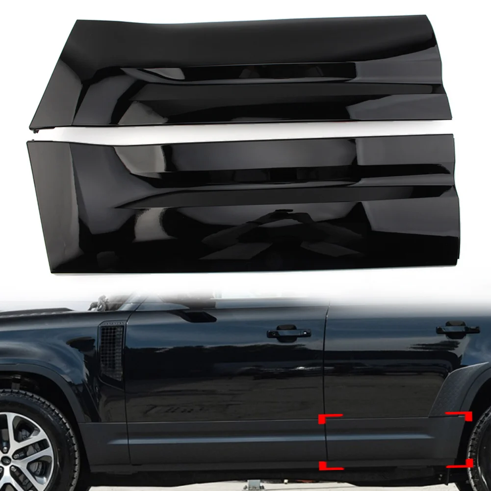 Car Rear Door Exterior Panel Lower Moulding Trim Accessories For Land Rover Defender 90 110 2019 2020 2021 2022 Glossy Black