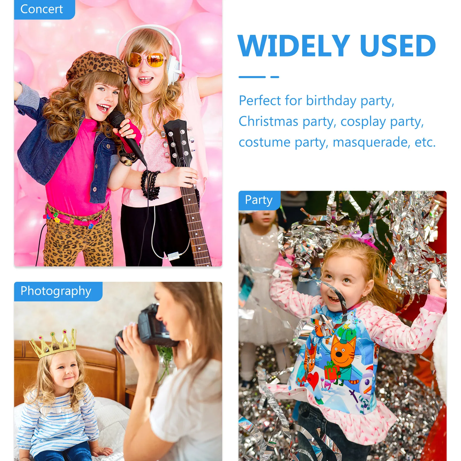 

3Pcs Pom Pom Ball Headband Iridescent Colorful Cat Ear Design for Christmas Cosplay Party Hair Headwear Headband