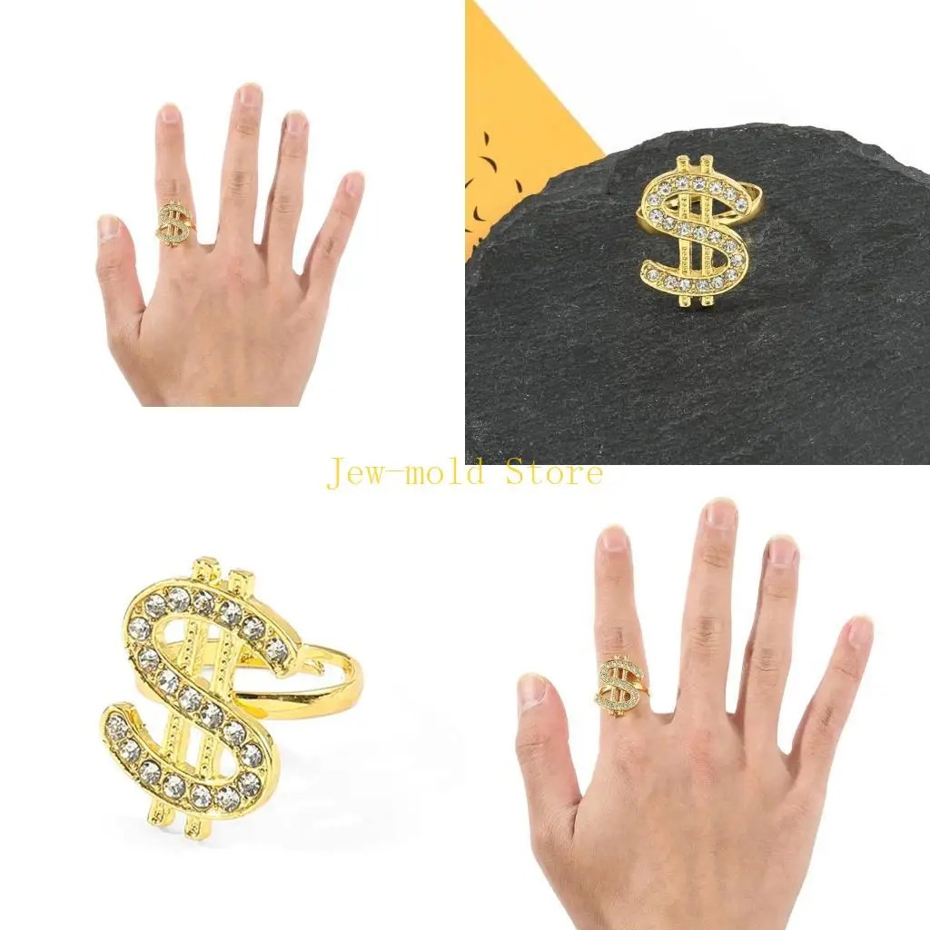 c71b-crystal-dollar-sign-ring-Кольцо-хип-хоп-ювелирные-ювелирные-украшения-реквизит-золотой-регулируемый-кольцо