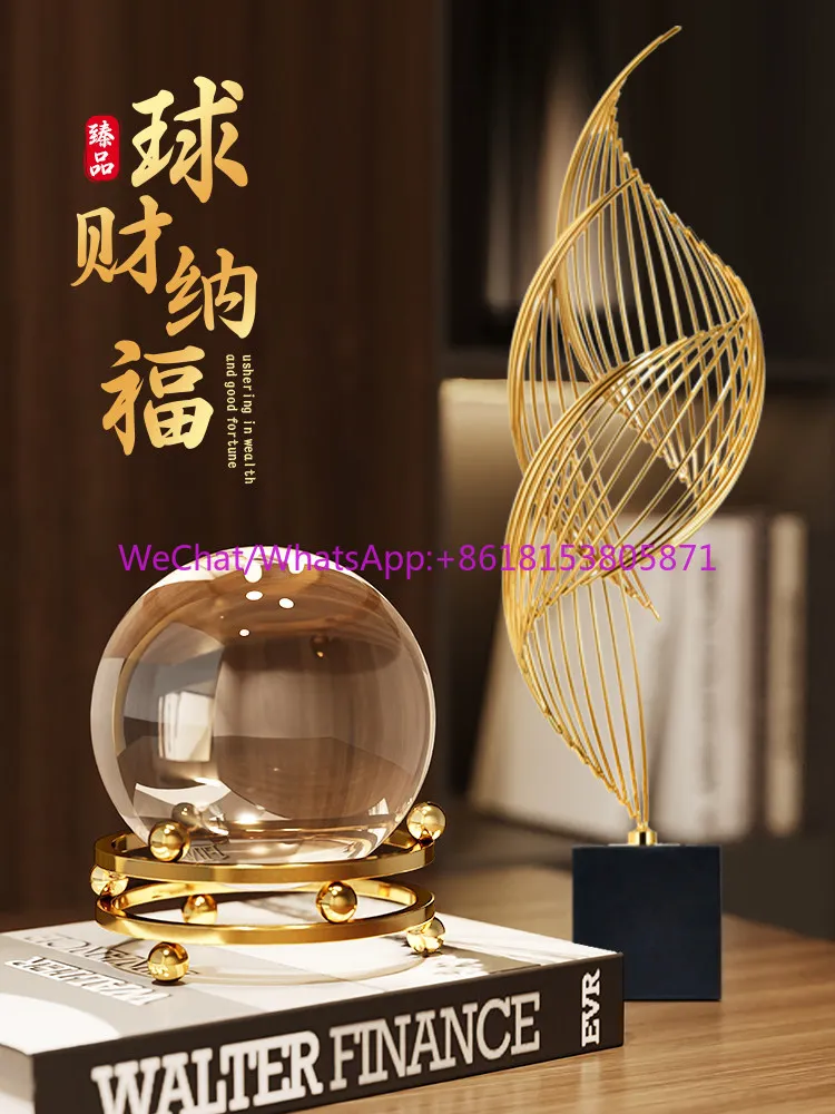Transparent crystal ball, tabletop ornament ball, Cainafu, senior birthday gift, home entrance, light luxury