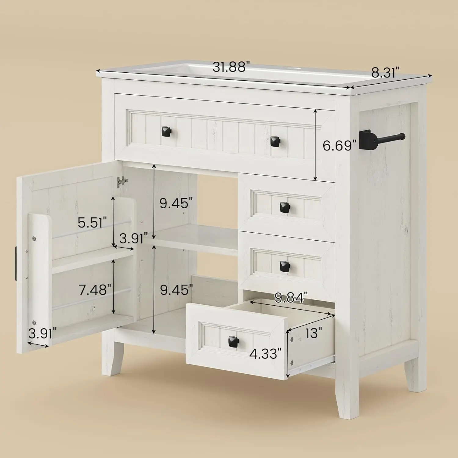 Vanity with Side Shelf 6