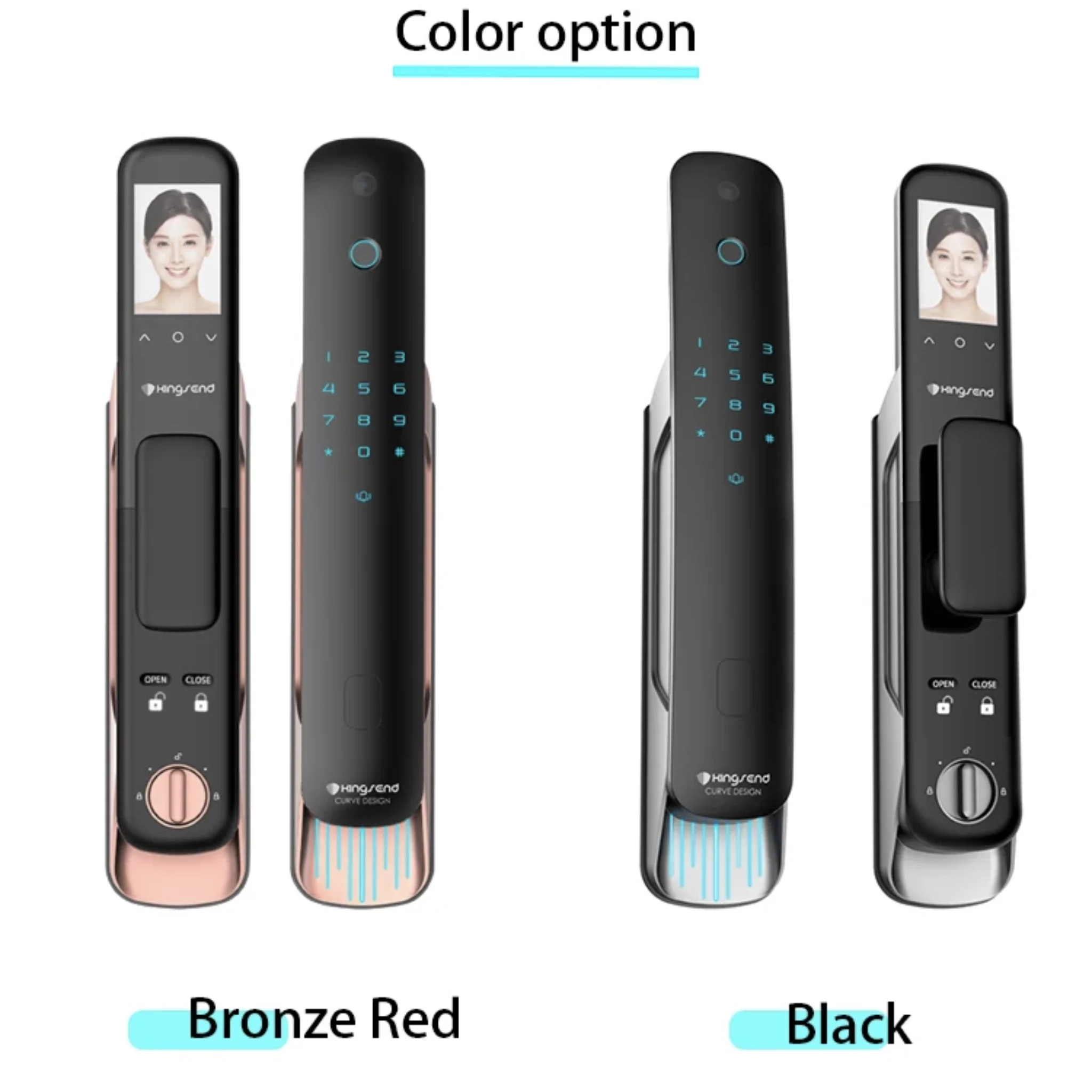 Smart Door  3D Face Recognition Fingerprint Digital Wifi   Smart  with  Camera Monitor