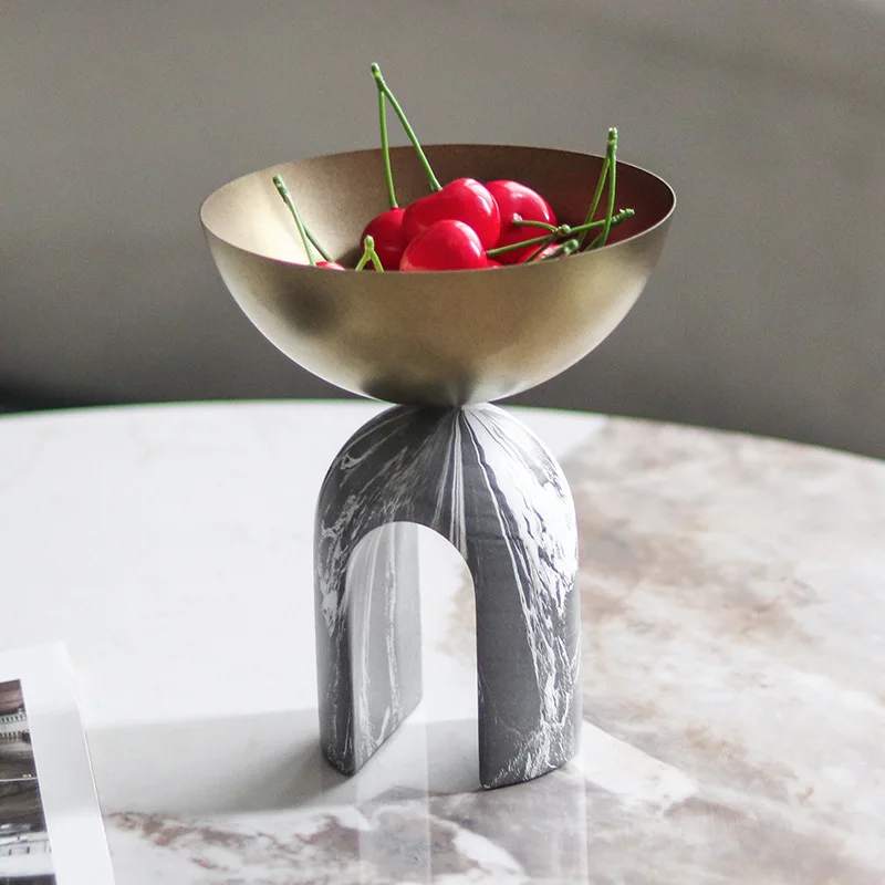 Luxury Artisanal Arch Snack Bowl Modern Fruit Tray for Model Homes Living Rooms Elegant Serving Platter Home Decor Accessories