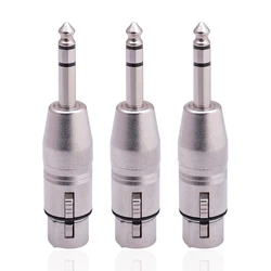 6.35mm 1/4 Inch to XLR Microphone Adapter, Stereo 6.35mm Male to XLR Female Audio Connector for Mixer