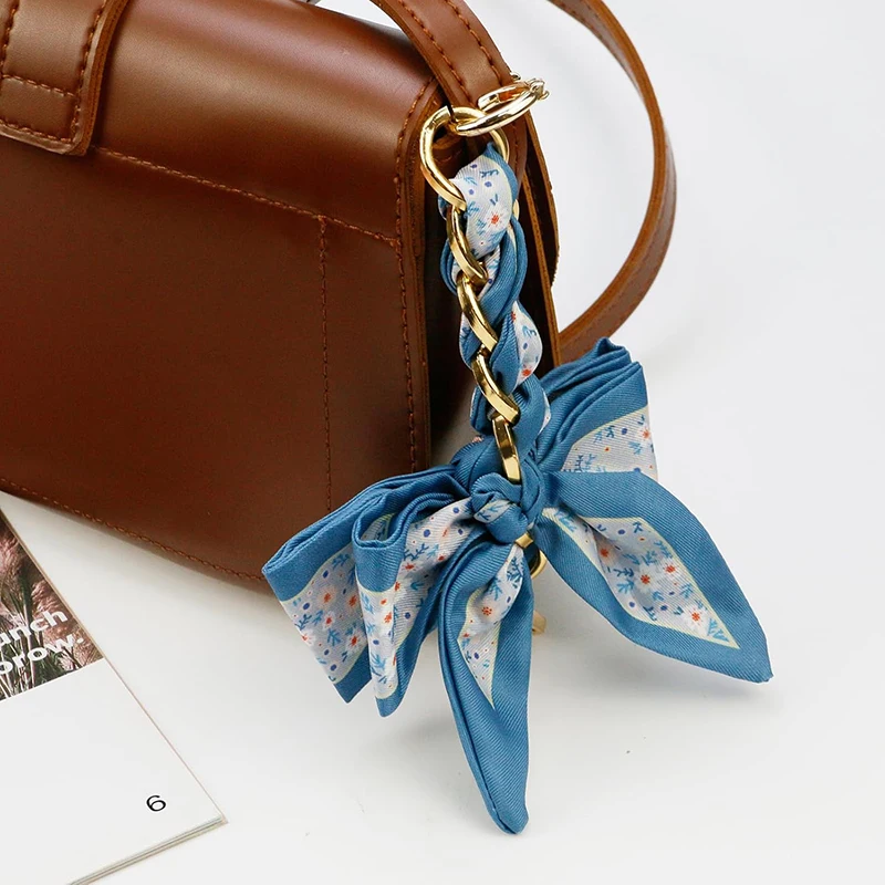 

Women Wallet Handbag Shoulder Crossbody Bag Extension Hang Chain Silk Bow Belt Replaceable Fashionable Exquisite Sweet Style