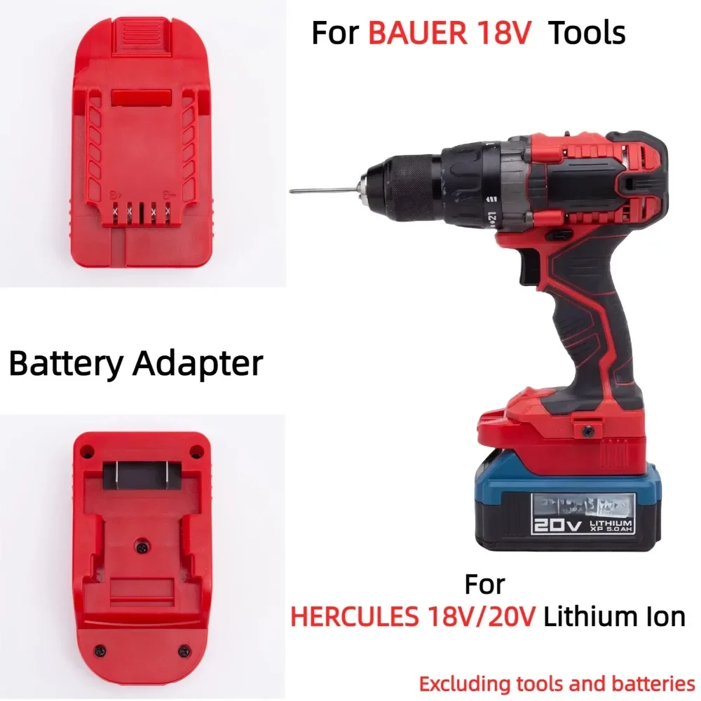 Battery Adapter/Converter for HERCULES 18V/20V Battery Series TO BAUER 18V Series Cordless Power Tools Accessory(Only Adapter)