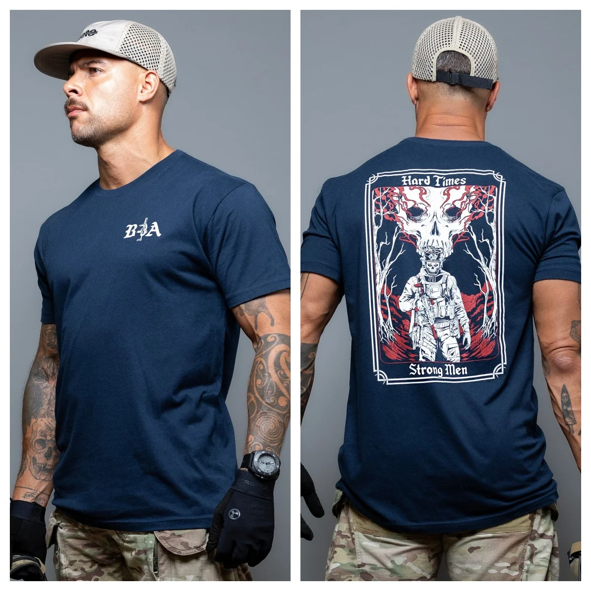 Camiseta 2026 Hard Times - Strong Men - Apta para Ropa Deportiva, 100% Algodón