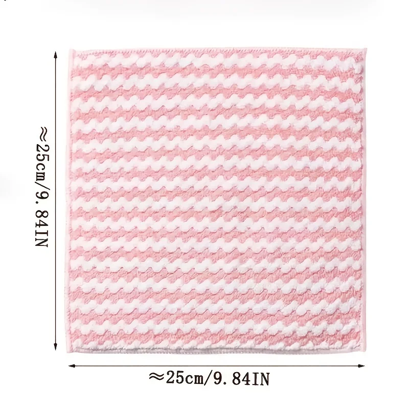 5pcs/10pcs non-stick oil non-linting rag absorbent dishcloth kitchen cleaning cloth thickeneded table wiping dish scouring pad