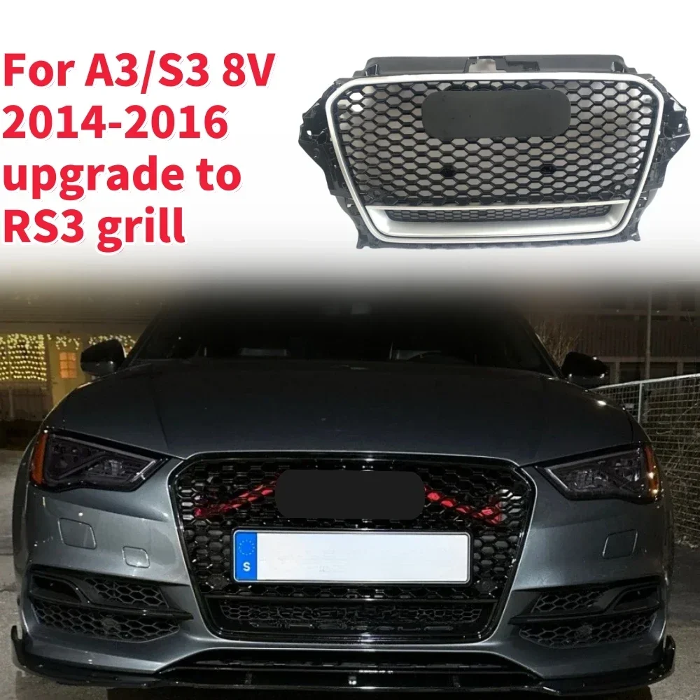 

Racing Grills Front Hood Grille Car Front Bumper Grill Center Grille for RS3 Grill for A3/S3 8V 2014-2016