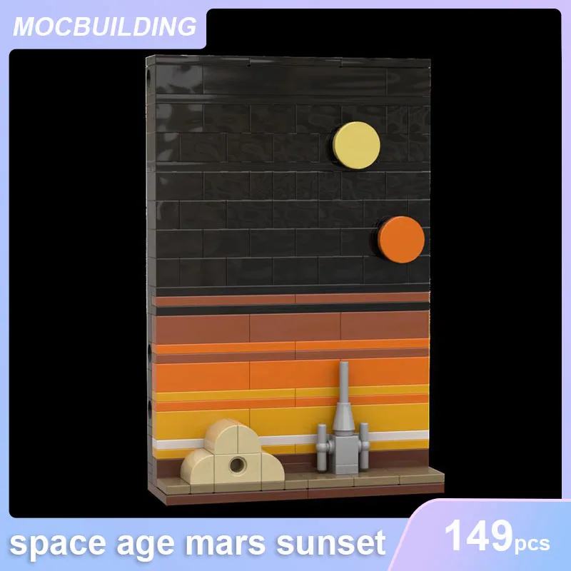 Tales of A Space Age Mars Sunset MOC Building Blocks DIY Assemble Bricks Display Creative Educational Collect Toys Gifts 149PCS