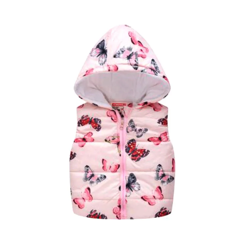 Winter casual add velvet warm jacket vest boys girls sweet cartoon printing hooded 0-5 year old bebe fashion children\'s clothing