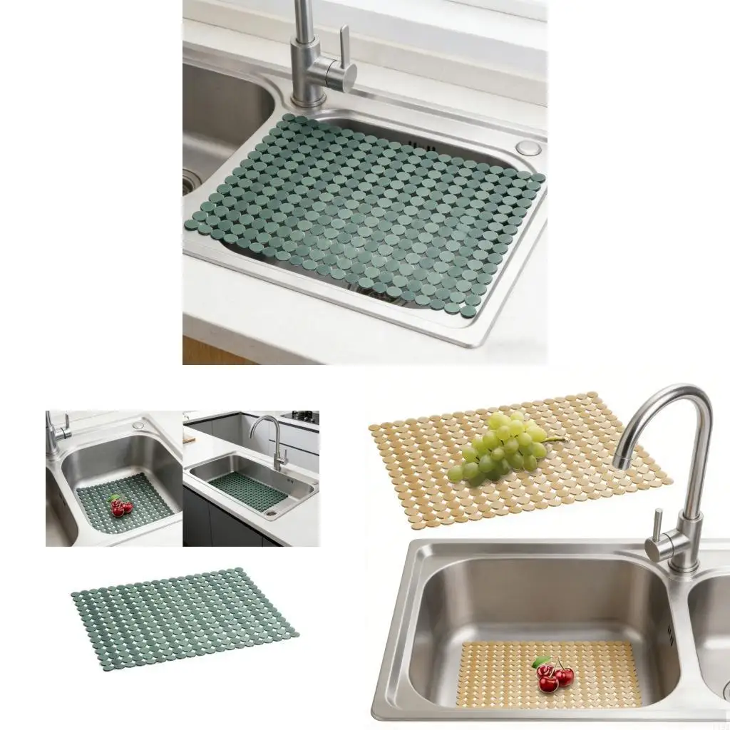 F19B 5mm Thick PVC Sink Cover Mats Prevents Utensils From Slipping 40x30 Sink Liners