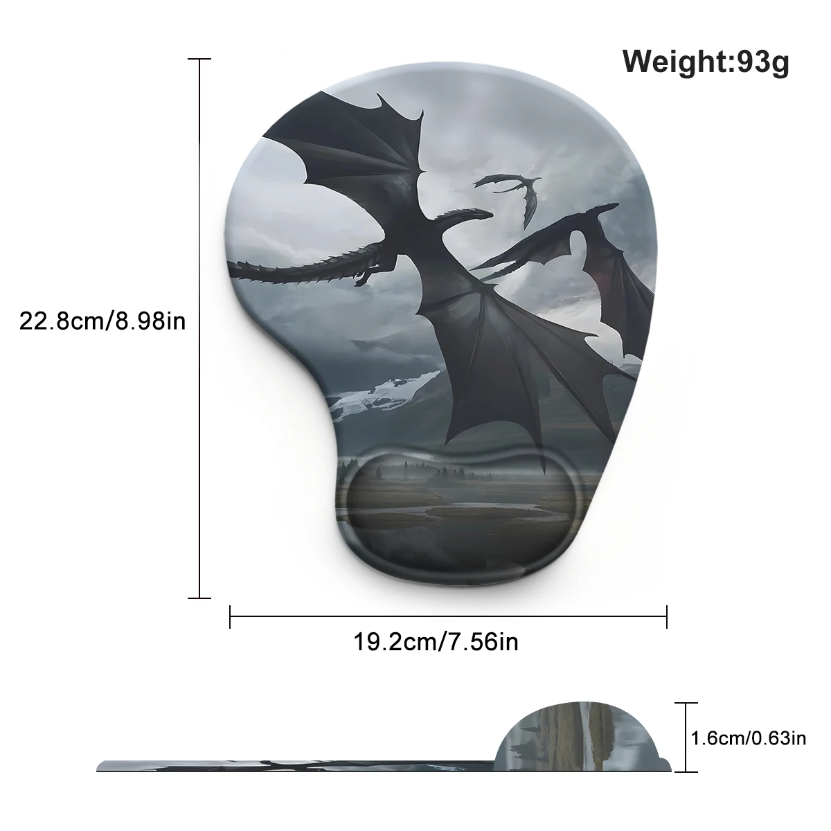 1pc Cool Flying Dinosaurs Wrist Mouse Pad Ergonomic Soft Anti-Slip Wrist Rest Support Mat Computer Mouse Pad For Office  PC