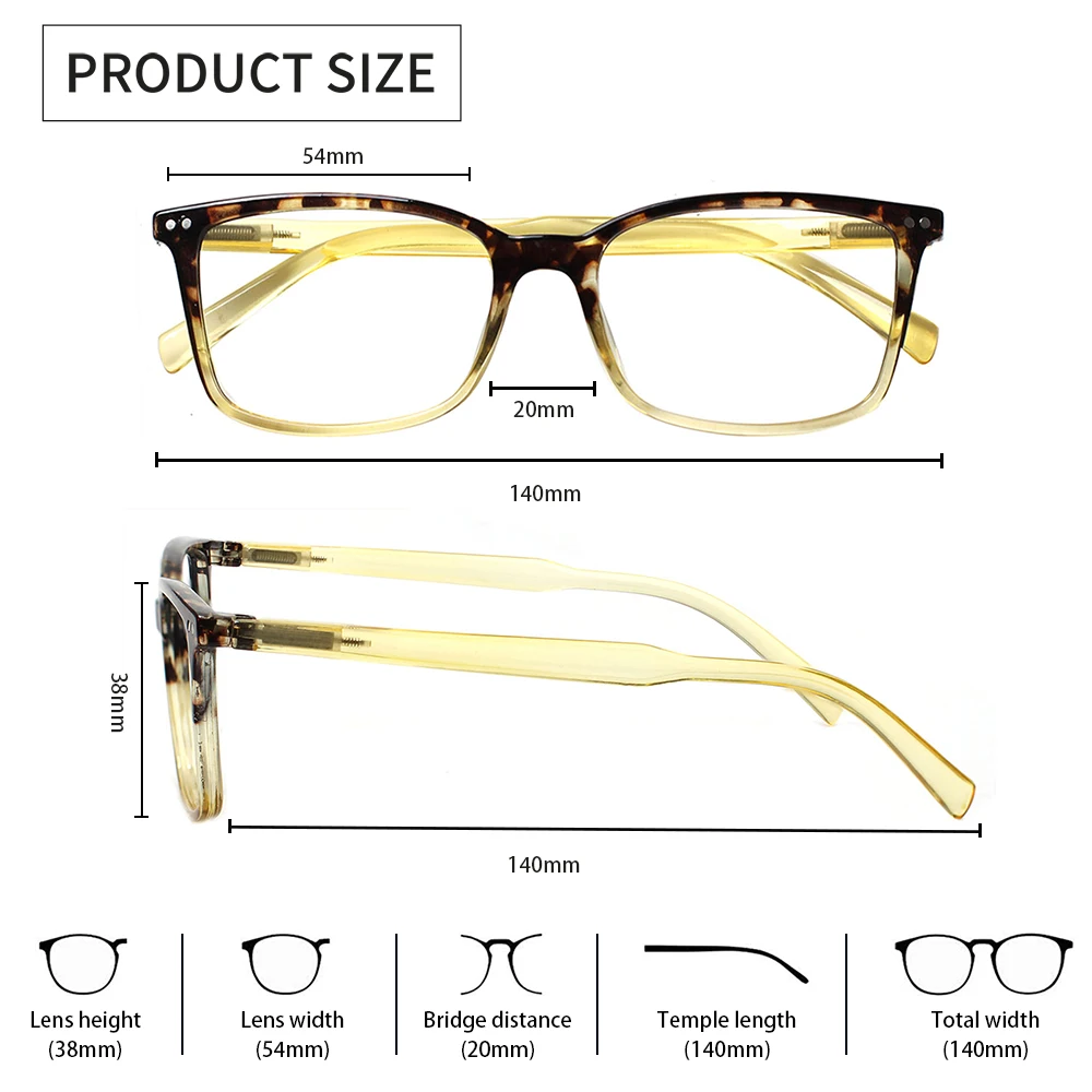 Henotin Reading Glasses Spring Hinge Men and Women Colour Frame Decorative Eyeglasses HD Prescription Eyeglasses +2.0+2.5+3.0