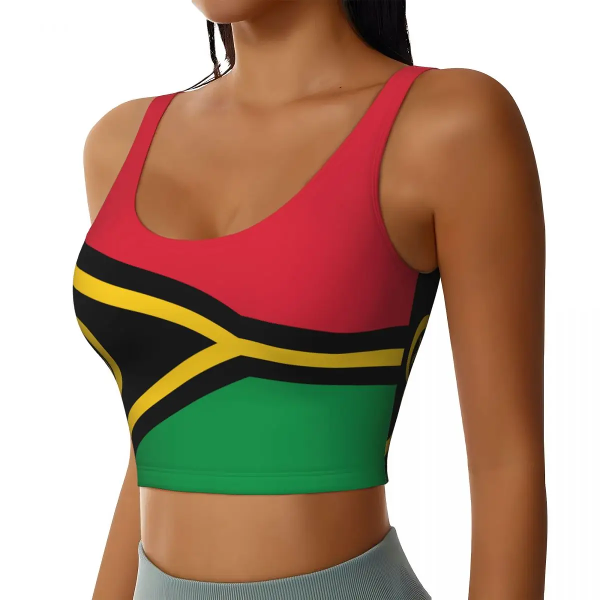 Tops básicos con bandera de Vanuatu para mujer Samba Sexy con cuello en V Yoga Fitness Tops deportivos