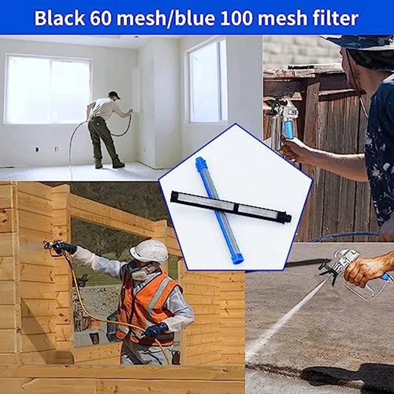 Airless Spraygun Filtros Set Kit, 287033, 100 Malha De Látex, 287032, 60 Mesh, mais pressão, 5 pcs