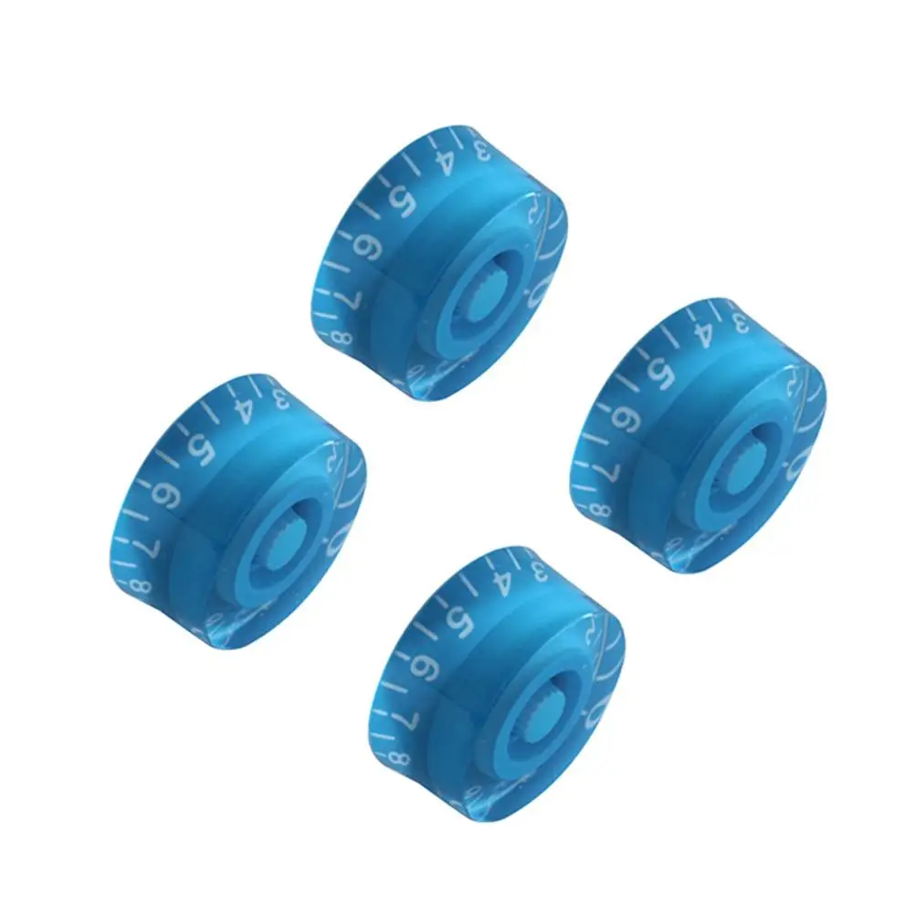 

4 PCS/ Set Round Guitar Knobs Volume Tone Control Knobs Rotary Knobs for Style Electric Guitar Parts Replacement (Blue)