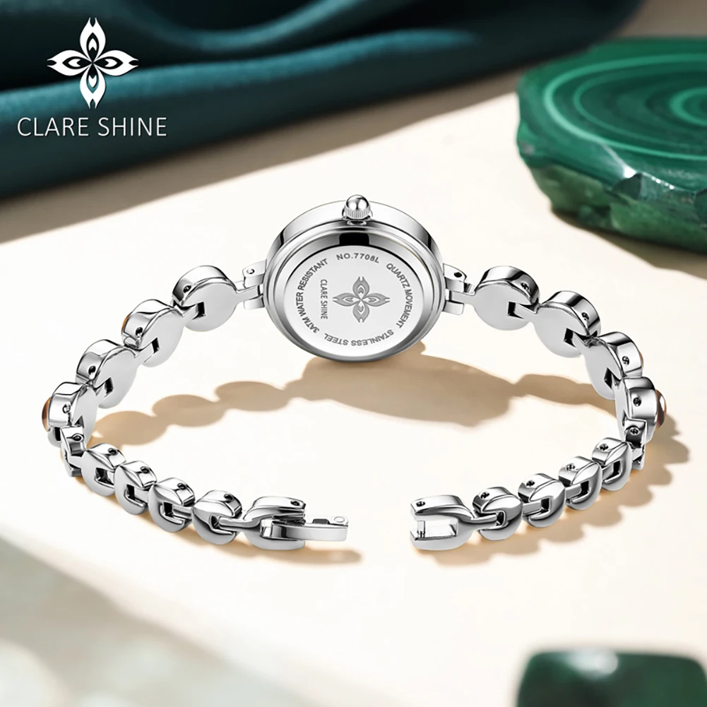 CLARE SHINE 7708 Imported Quartz Movement Watch For Women Large Three-hand Dial Modern Retro Elegance Watch For Women