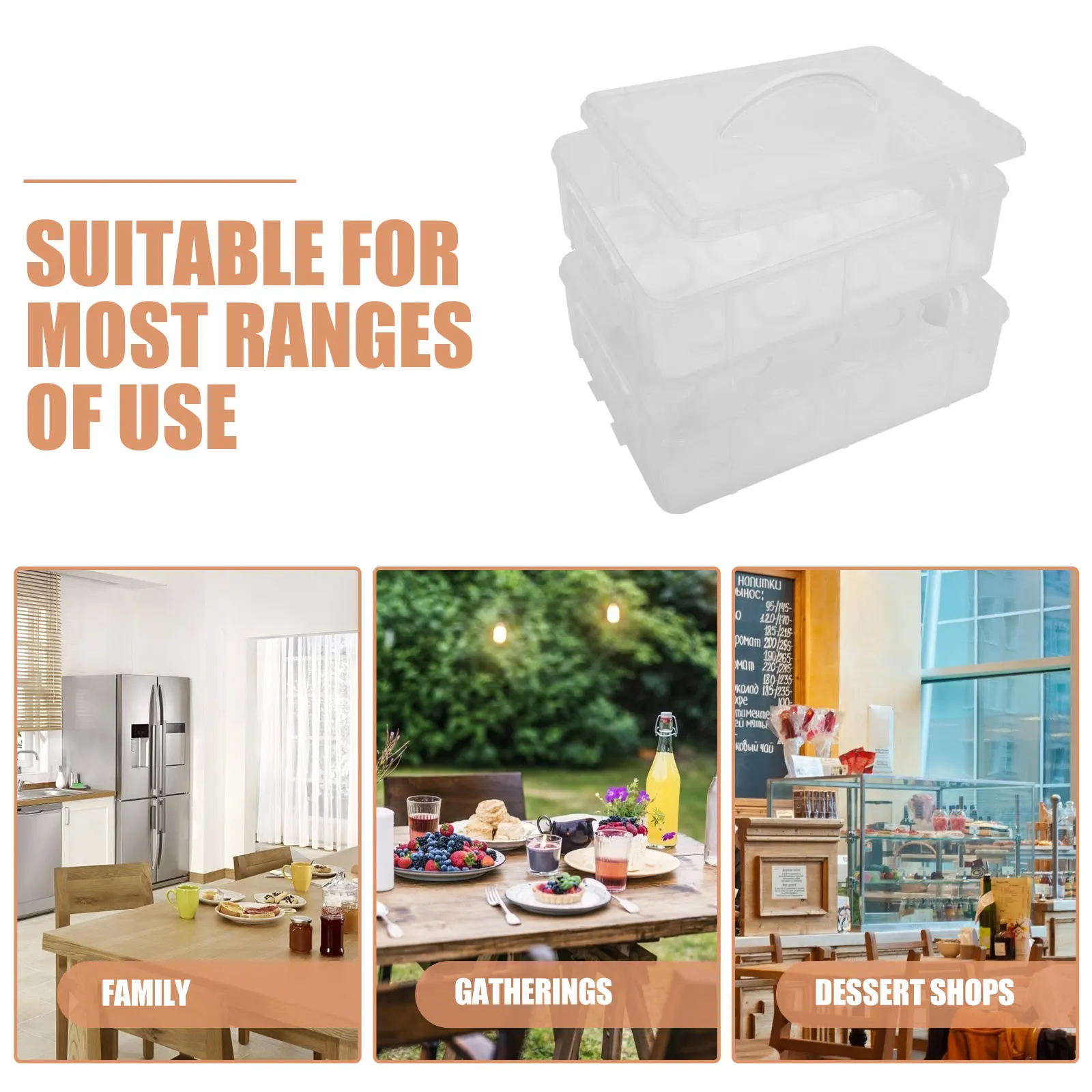 

Stylish Reusable Decorative Cake Carrier Box Birthday Party Baking Dessert Display Storage Container Baking Packing Box Handheld