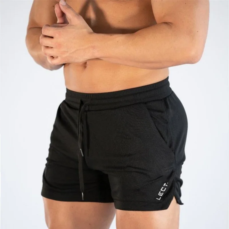 Shorts esportivos de fitness de secagem rápida masculino, shorts de malha respirável, treino de corrida, novo verão, 2022