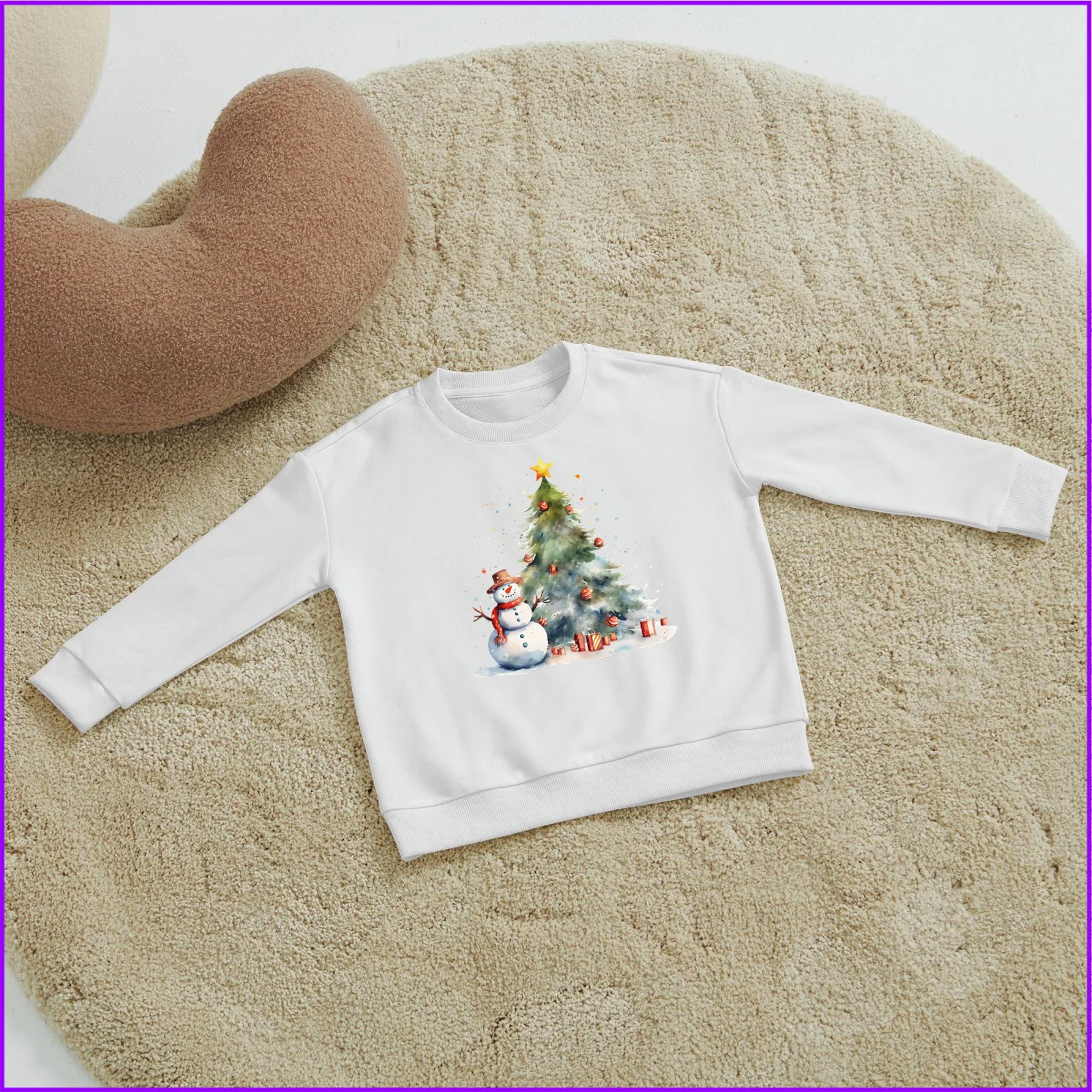 Cute Snowman Merry Christmas Tree Gift Sja3120 Kids Boys Girls Hoodies Sweatshirts Tops Teen Clothes Rainbow Friends High Nightm