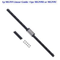 9mm MGN9 Linear Guide Rail Full Black antirust L 50-1000mm+ MGN9H or MGN9C Block for Creality Ender 3 CoryXY 3D Printer CNC