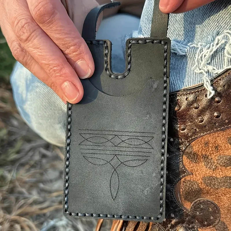 

Medieval Western Boot Wallet SnapStrap Retro Card Holder PU Leather Unisex Urban Simple Style Home Storage Foldable Walet