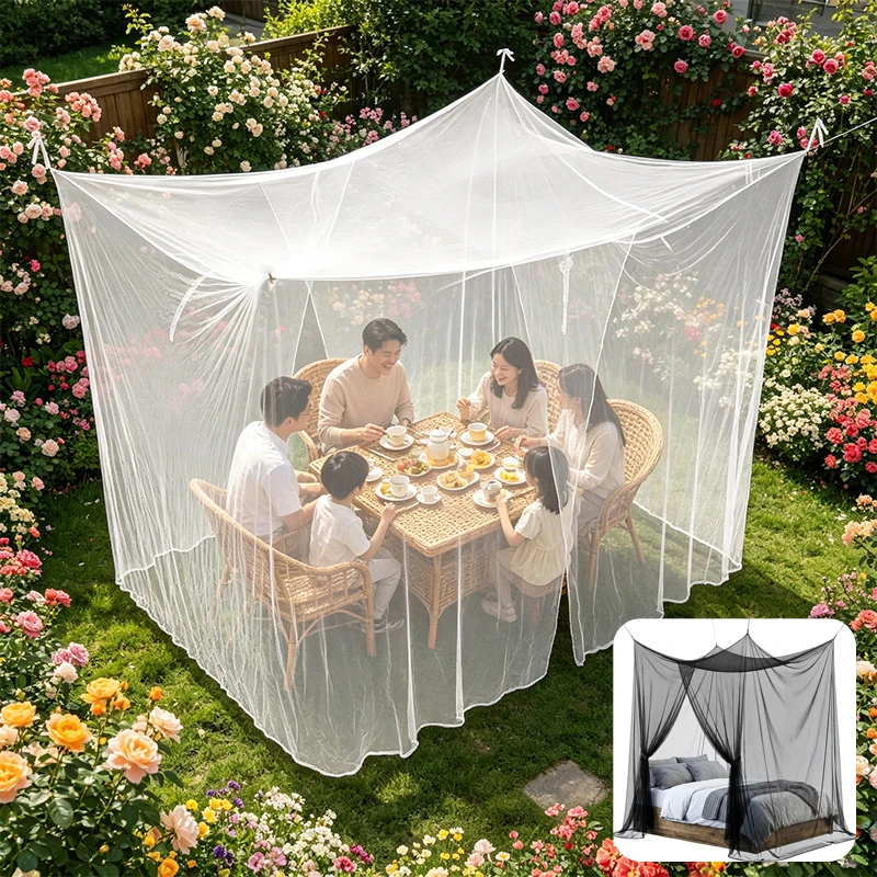 

Large Outdoor Camping Mosquito Net Dual Door Design Ultra Fine Mesh Bug Net for Hammock Bed Summer Physical Insect Protection