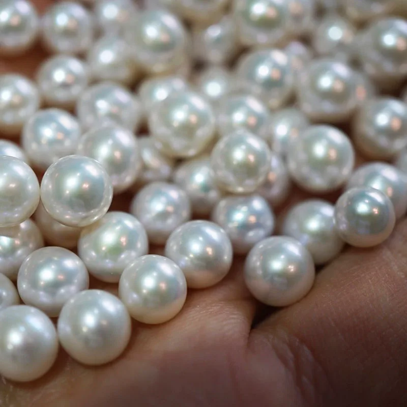 2A Natural Freshwater Pearl Jewelry Zhuji Factory Wholesale 5.5mm 6mm 7mm 8mm White Round Loose No/Half/Full Hole Pearls Beads