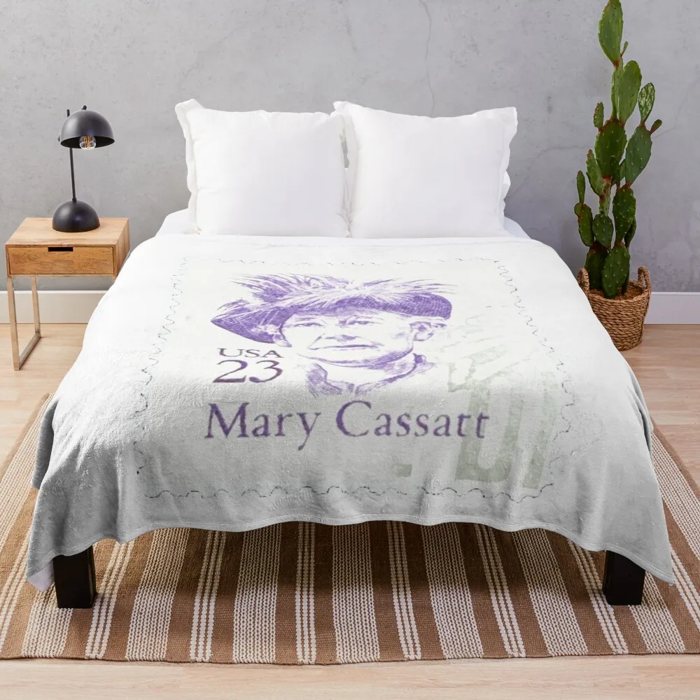 Mary Cassatt Artist USA Vintage Postage Stamp Throw Blanket christmas gifts Cute Sleeping Bag Blankets