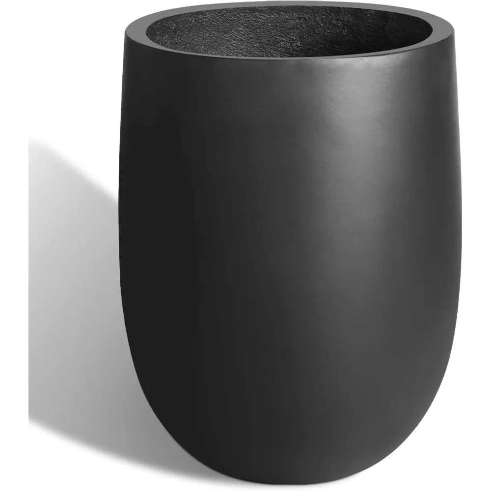 

Concrete Planter Outdoor Indoor, Large Tall Cement Plant Pots for Trees Flowers (Black, 18 inch)