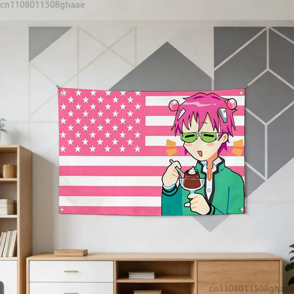 S‑Saiki K D‑Disastrous L‑Life FLAG 60x110CM 70x115CM 100x150CM Hoes Mad Funny Flag With Four Brass Grommets
