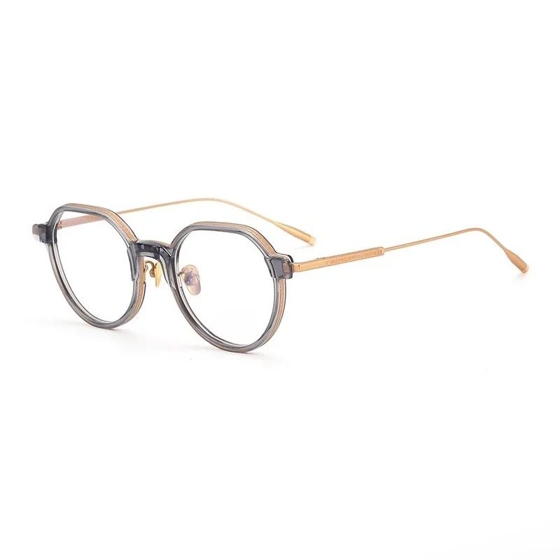 

Japanese handmade pure titanium glasses frame ultra-light retro round frame for men and women can be equipped with high