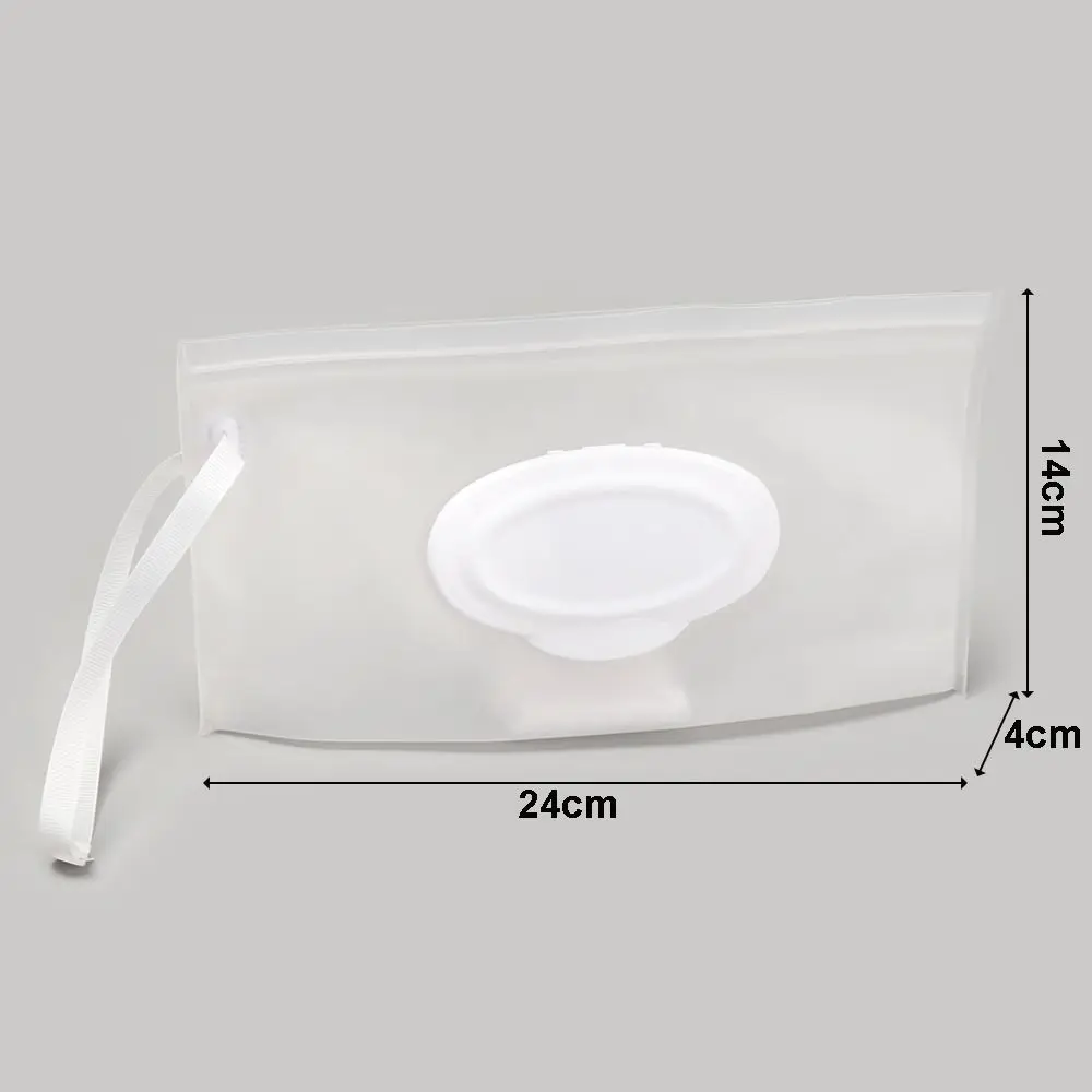 1PC Transparent Portable Cartoon Baby Kids Wet Wipes Clutch Carrying Bag Wet Paper Tissue Container Dispenser Snap-strap Pouch