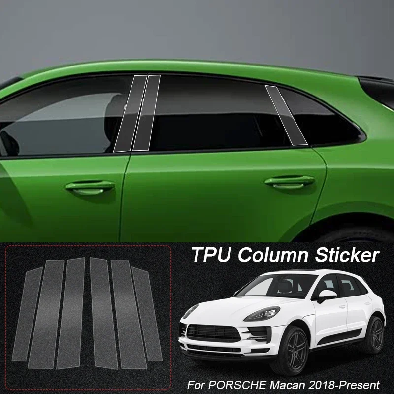 

B Pillars TPU Car Protective Film Transparent Window Body Sticker Paint Protection For PORSCHE CAYENNE MACAN EV PANAMERA TAYCAN