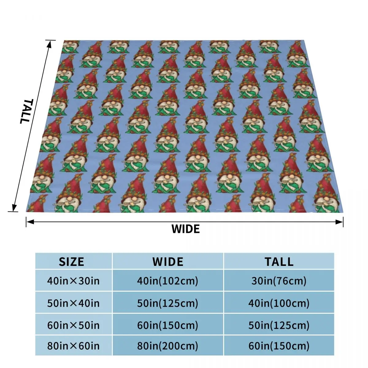 Gnome playing the Flute Throw Blanket warm for winter Vintage Blankets