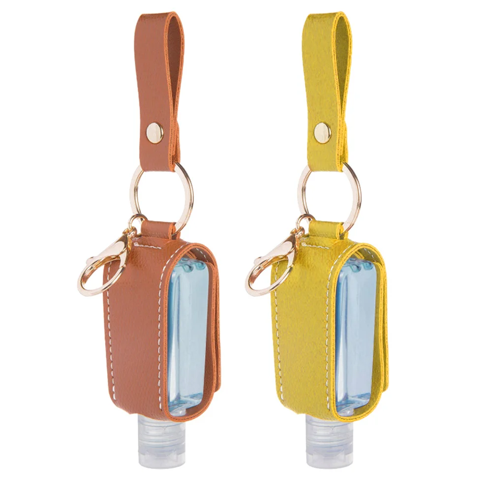 

2Pcs Travel Bottle Case Holder for Empty Bottles Portable Keychain Design with PU Alloy Material Liquid Storage for Perfume Hand