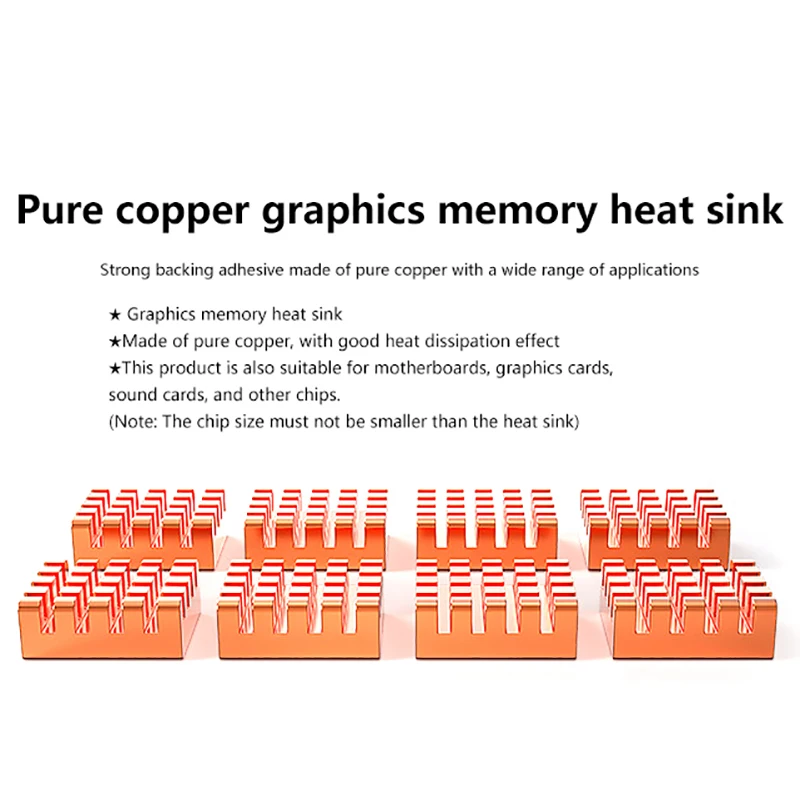 Pure Copper Video Memory Storage Cooling Plate Needle Column Red Copper Chipset Radiator Motherboards Videocards Chips Heatsink