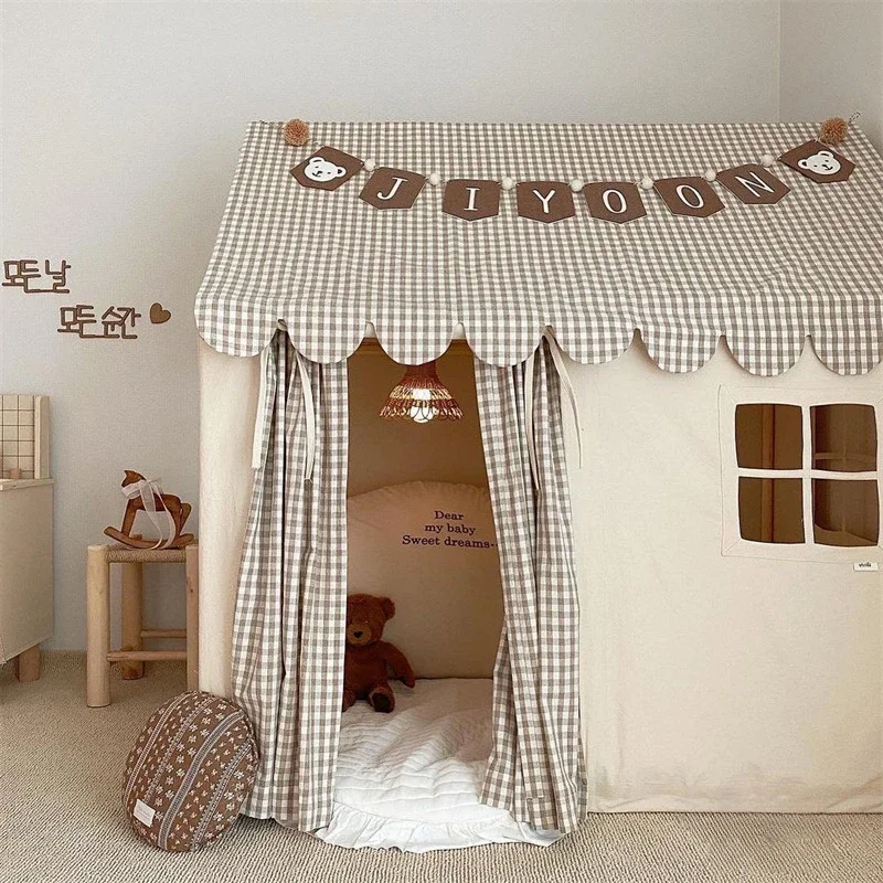 Play House for Children Teepee Tent Indoor Game House Boys\' and Girls\' Home Dollhouse Little House and Castle A Bed Divider