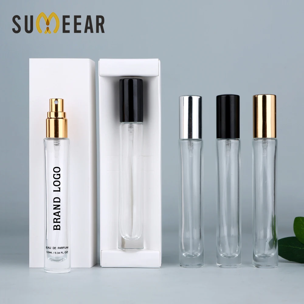 10ml Refillable Clear Glass Perfume Spray Bottle Including Packaging Box 20/30pcs Empty Atomizer Cover Travel Bottle Sample