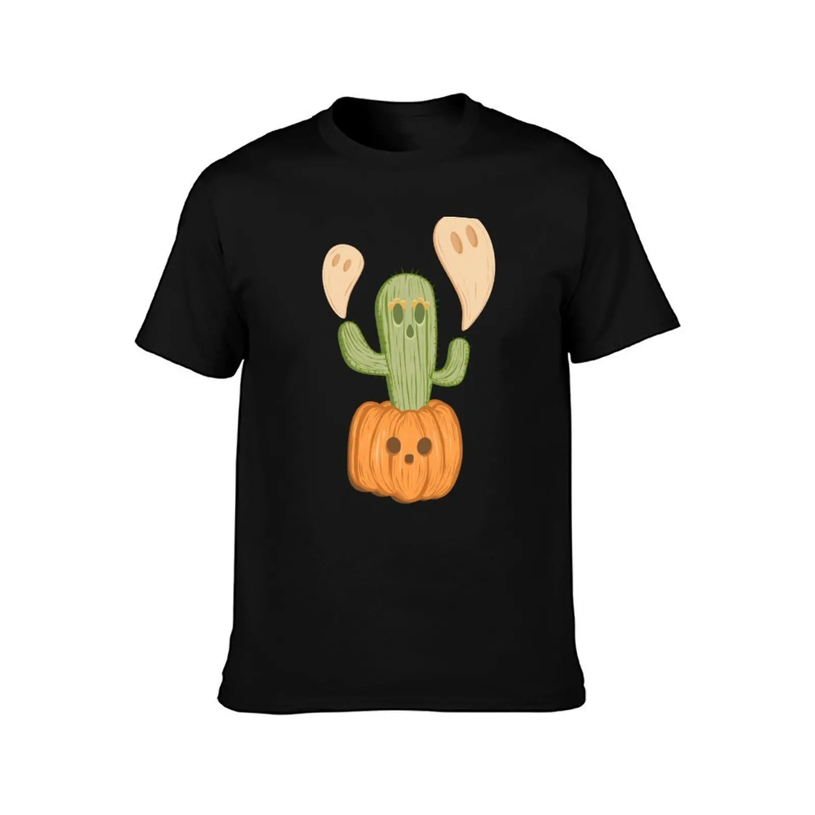 prick or treat pumpkin cactus ghost T-Shirt Casual Everyday Short Sleeve T-Shirt