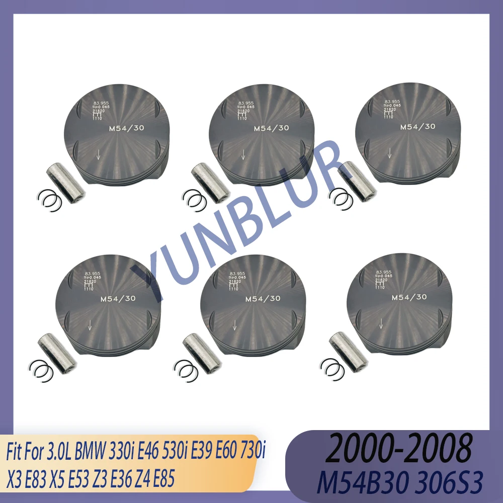 

STD 84MM Engine Parts Piston & Ring Kit Fit 3.0 L M54 00-08 Gas For BMW 330i E46 530i E39 E60 730i X3 E83 X5 E53 Z3 E36 Z4 E85