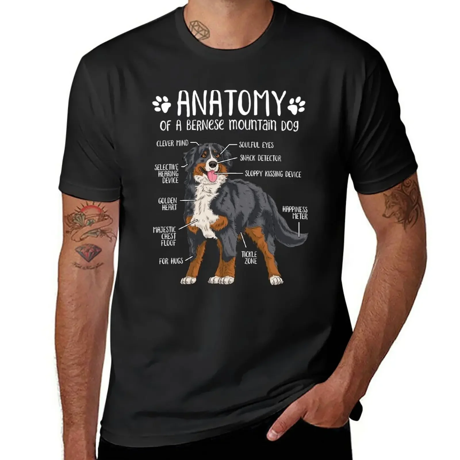 

Funny Bernese Mountain Dog Anatomy Dog Lover Gift T-Shirt quick drying vintage t shirts for men