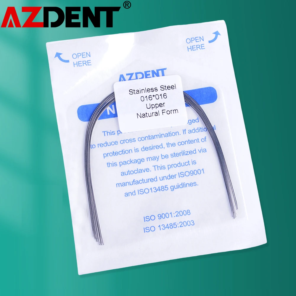 10pcs/Pack AZDENT Stainless Steel Arch Wire Rectangular Natural Form Dental Orthodontic Archwire Lower/Upper