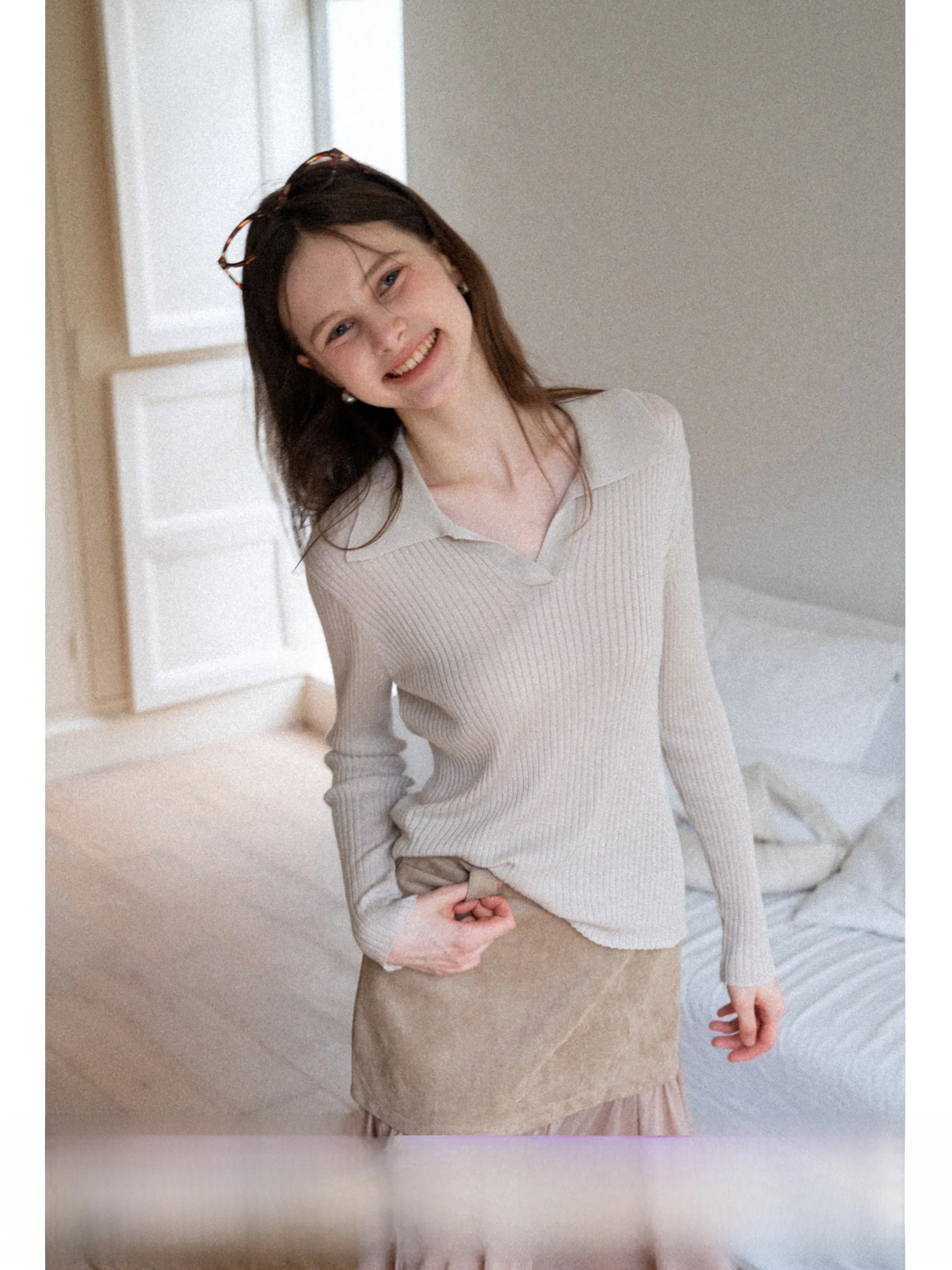 

Eggka Vintage Ne Long Sve Knitted Sweater Women Slim Fit Casual Top Breathable Comfortable Polyester Fiber