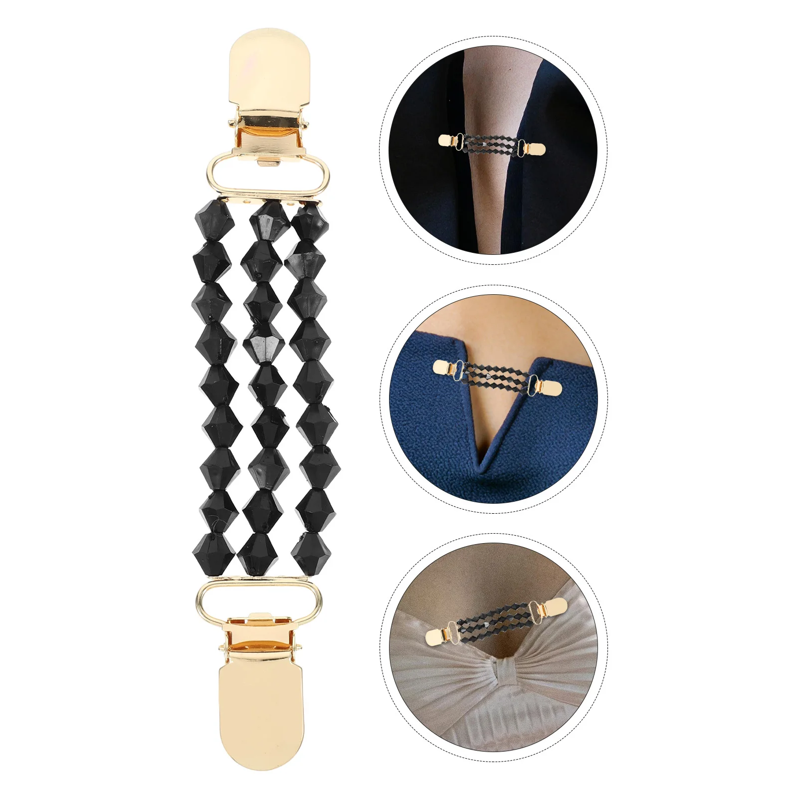 

Pearl Sweater Clip For Women Shawl Clasp Cardigan Closure Vintage Dress Pin Retro Chain Clip Clothing Accessory For Evening