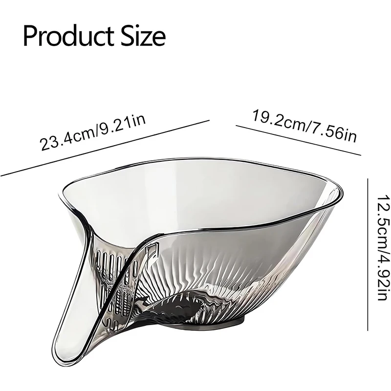 Fruit Cleaning Bowl With Strainer Container Multi-functional Drain Basket, Wet/Dry Separation Sink Colander With No-Slip Design - view 3
