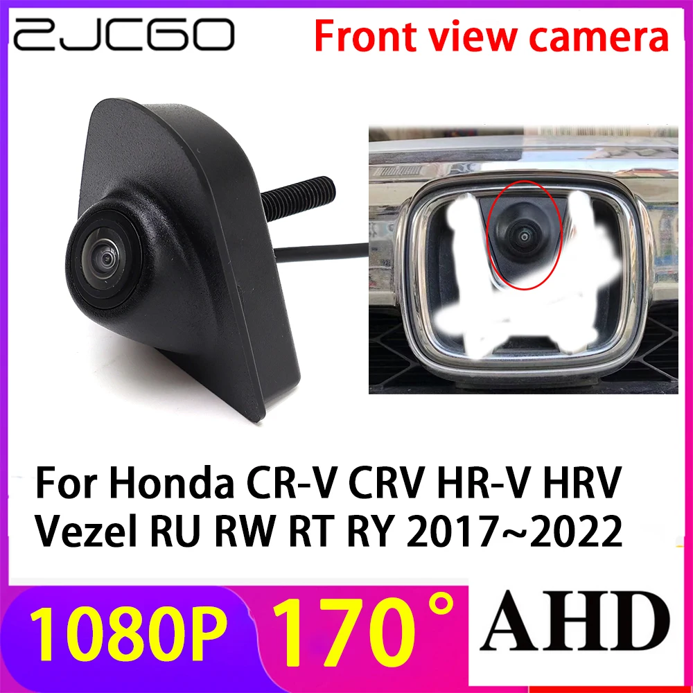 

ZJCGO AHD 1080P LOGO Car Parking Front View Camera Waterproof for Honda CR-V CRV HR-V HRV Vezel RU RW RT RY 2017~2022